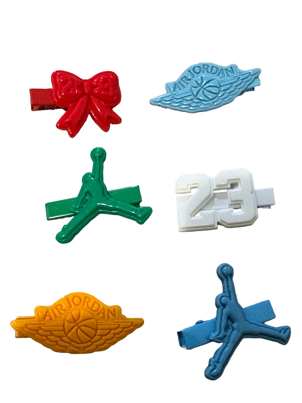 Jordan Kids Hair-clips Set in Yellow, Green, Red, Blue & White